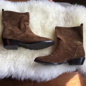 Via Spiga 8M Fora Brown Suede Boots Stacked Heel